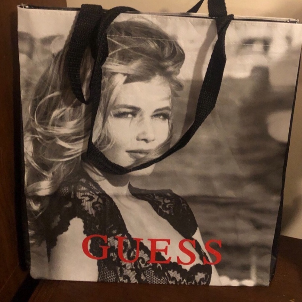 🛑SALE $5.00🛑 Vintage Guess Black and White Photographic Print Tote